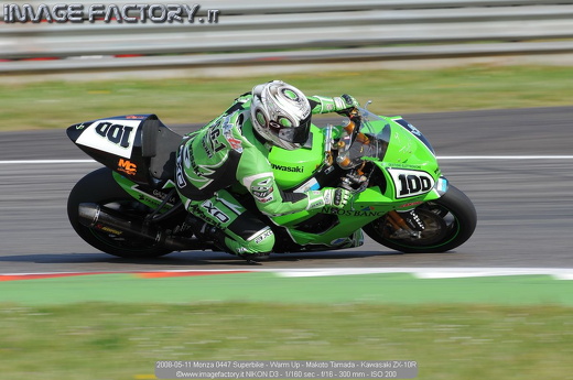 2008-05-11 Monza 0447 Superbike - Warm Up - Makoto Tamada - Kawasaki ZX-10R